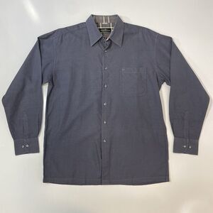 VTG Pierre Balmain Men’s Large Gray Woven Dress Shirt Monsieur Button 42